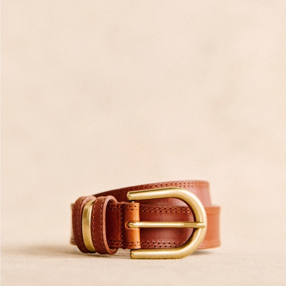 Sezane Accessories - Sezane Taylor leather belt, Natural Heritage, 85